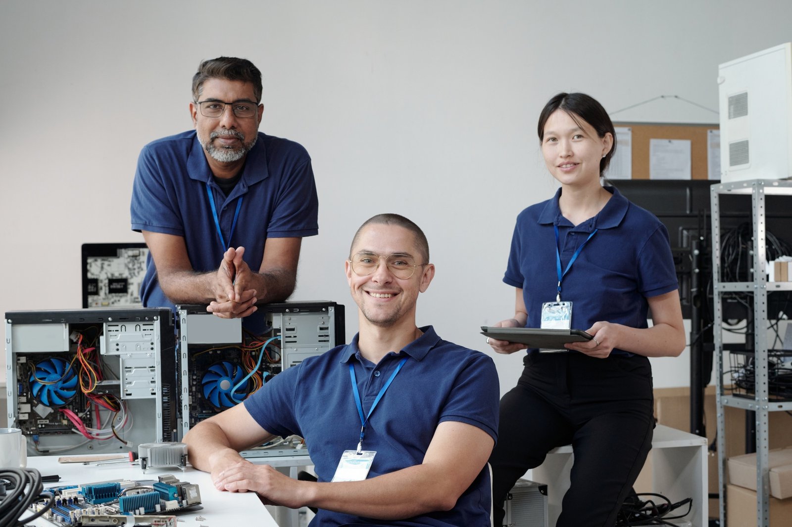 Team of IT Technicians Collaborating in Office